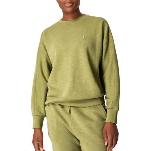 Sweaty Betty Crewneck Sweater Fern Green Oversized Womens Size S - Picture 2 of 9
